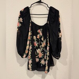 Johnny was flowy floral long sleeve top